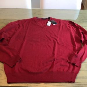 NWT, Jos. A. Bank burgundy v-neck sweater